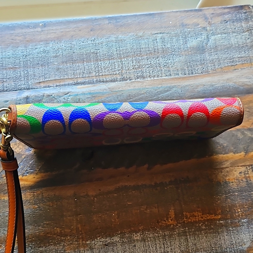 Coach Continental Wallet In Rainbow Signature Canvas Pride Edition - Picture 4 of 11